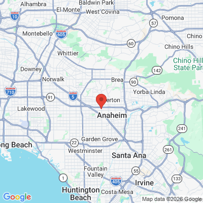 Map to Bristol Dental Group of Anaheim office in Anaheim, CA