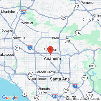 Map to Francisco Kim D.D.S. office in Anaheim, CA