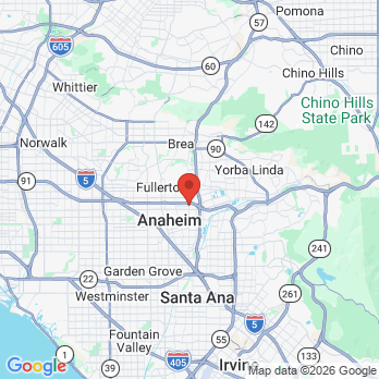 Map to U Smile Dental office in Anaheim, CA