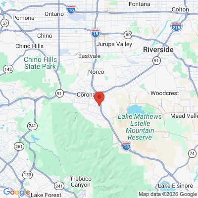 Map to  office in Corona, CA