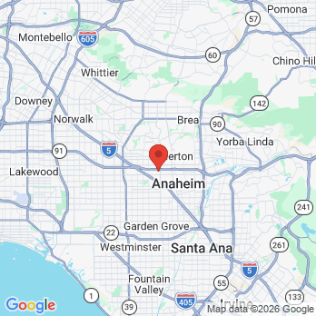 Map to David HK Tran DDS, Inc office in Anaheim, CA