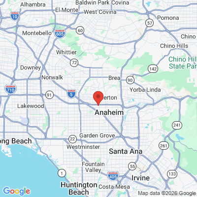 Map to Lucia Yau, DMD, Inc. office in Anaheim, CA
