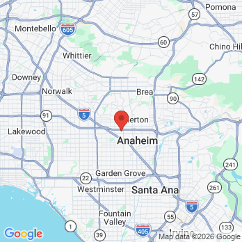 Map to Southern California Endodontics office in Anaheim, CA