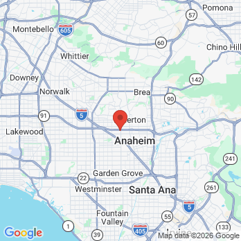 Map to Brilliance Dental of Anaheim office in Anaheim, CA