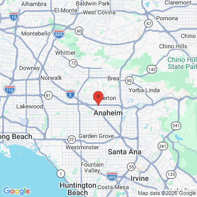 Map to MY Dental Center office in Anaheim, CA