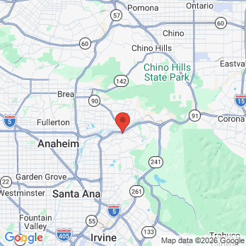 Map to The Hills Orthodontics of Anaheim office in Anaheim, CA