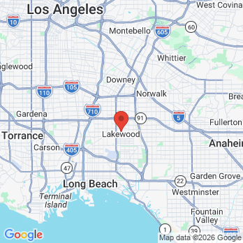 Map to Serene Dental Care office in Lakewood, CA