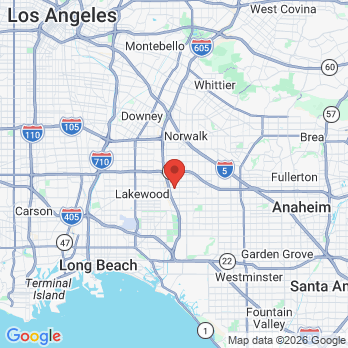 Map to Cerritos Dental Surgery office in Cerritos, CA