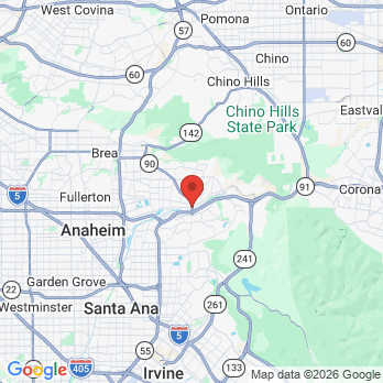 Map to Anaheim Hills Village Dentistry office in Anaheim, CA
