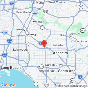 Map to Cal Dental Buena Park office in Buena Park, CA