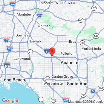 Map to Elizabeth Varughese DDS office in Buena Park, CA
