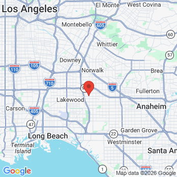 Map to David Moy DDS. office in Artesia, CA