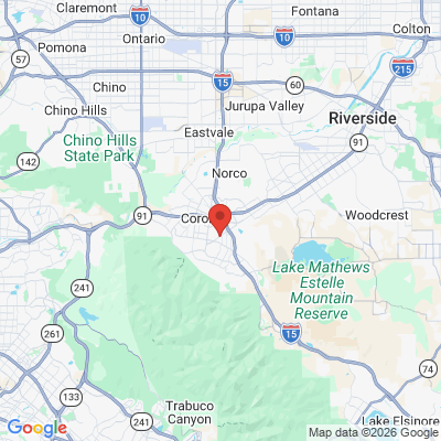 Map to Corona Advanced Dentistry office in Corona, CA