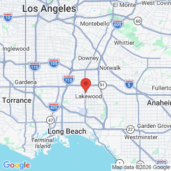 Map to Lakewood Dentistry & Orthodontics office in Lakewood, CA