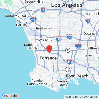 Map to Aloha Dental Care office in Torrance, CA