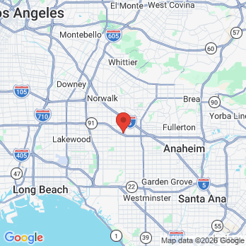 Map to Samuel Au DDS. Inc. office in La Palma, CA