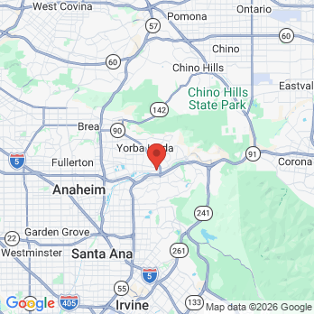 Map to Canyon View Dentistry office in Anaheim, CA