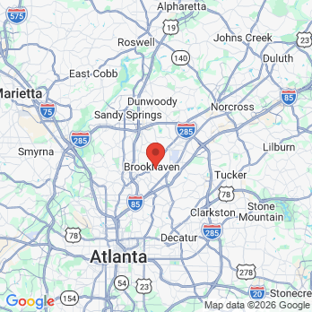 Map to Brookhaven Children's Dentistry office in Atlanta, GA