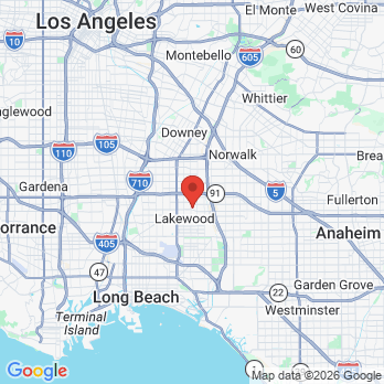 Map to James Lee DDS office in Lakewood, CA