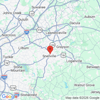 Map to Captivating Smiles Family Dentistry office in Snellville, GA