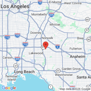 Map to Udream Dental office in Artesia, CA