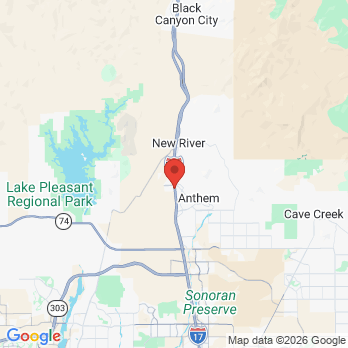 Map to Arizona Heights Dentistry office in Anthem, AZ