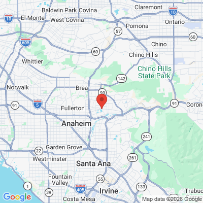 Map to Sheena Bhatia, DDS office in Anaheim, CA