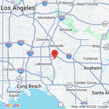 Map to SIOE HWA ONG DDS INC office in Artesia, CA