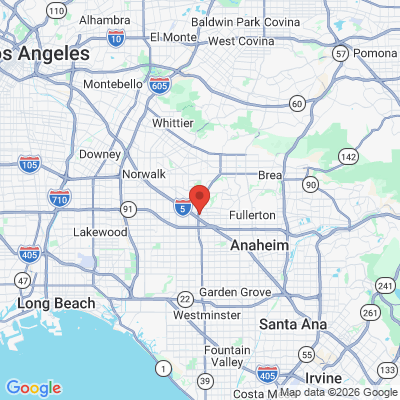 Map to  office in Buena Park, CA