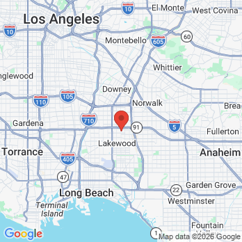 Map to noble dental care office in Bellflower, CA