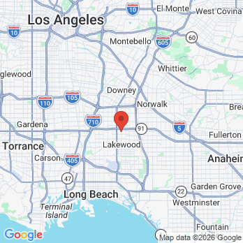 Map to Cedar Smiles Dentistry office in Bellflower, CA