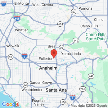 Map to Kudlik Dental office in Fullerton, CA