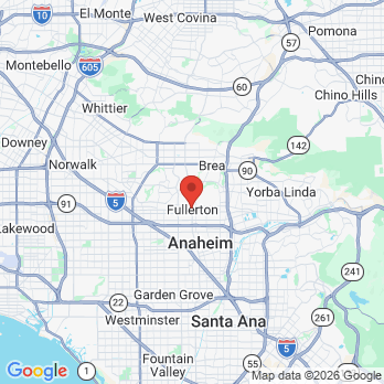 Map to Fullerton Oral Surgery office in Fullerton, CA