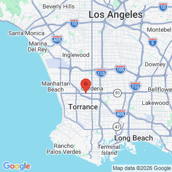Map to Milani family dental  office in Torrance, CA