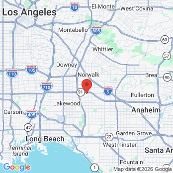 Map to Gold Coast Dental Artesia office in Azusa, CA