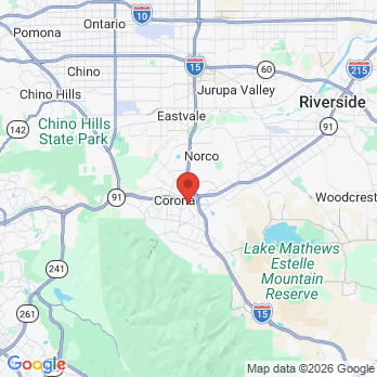 Map to Dr. Yabar and Flores Dental Office office in Corona, CA