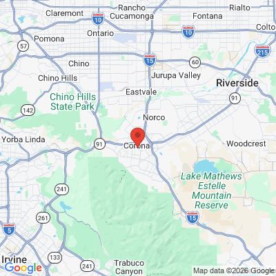 Map to  office in Corona, CA
