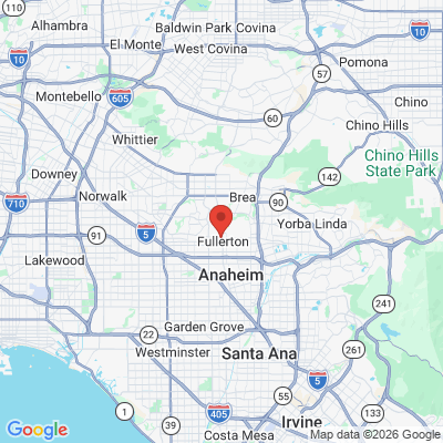 Map to Creative smiles  office in Fullerton, CA