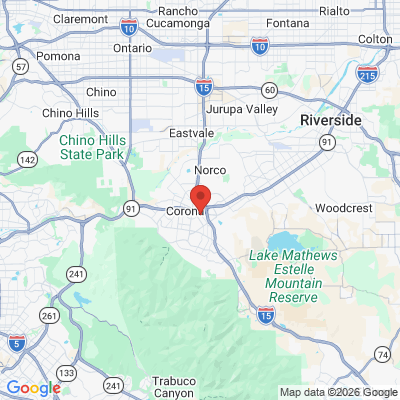 Map to  office in Corona, CA