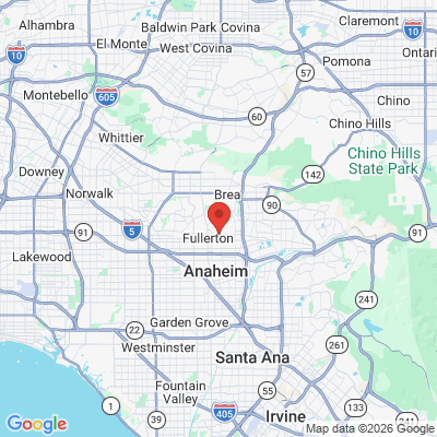 Map to Baker Todd Alan DDS office in Fullerton, CA