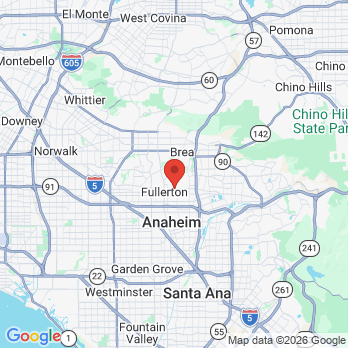 Map to Baker Todd Alan DDS office in Fullerton, CA