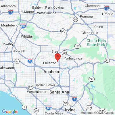 Map to Fullerton office in Fullerton, CA