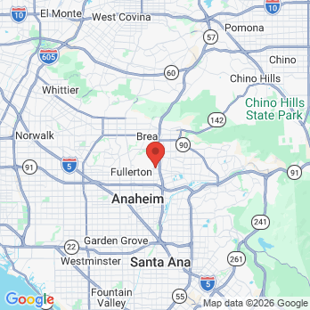 Map to primary office office in Fullerton, CA