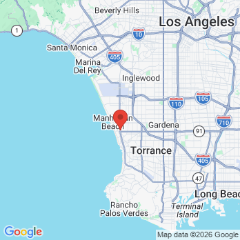 Map to Greene and Wood Family Dentistry office in Manhattan Beach, CA