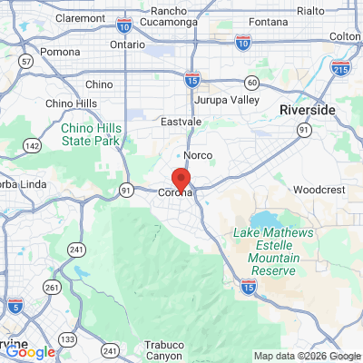 Map to  office in Corona, CA