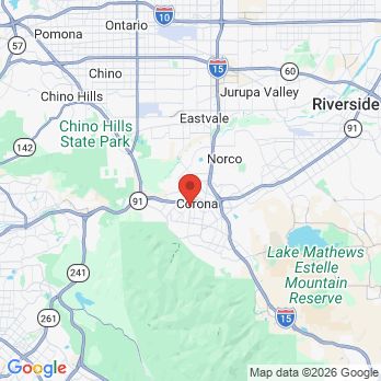 Map to Dental Kidz Club office in Corona, CA