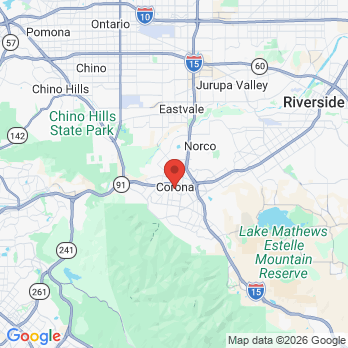 Map to e-Dental Group office in Corona, CA