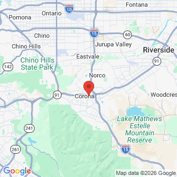 Map to Tran'sdental office in Corona, CA