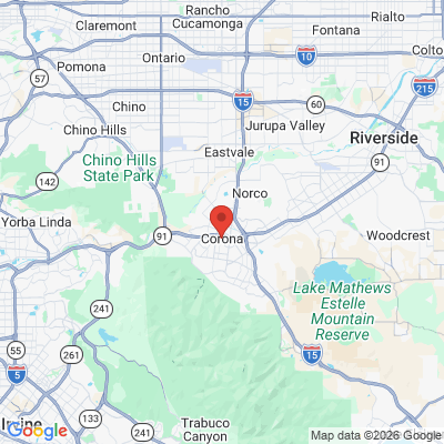Map to  office in Corona, CA