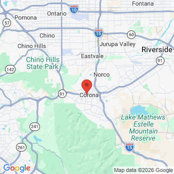 Map to ion dental group office in Corona, CA